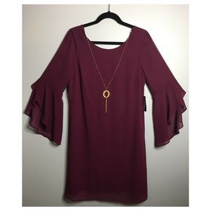 Thalia Sodi Plum Flared Sleeve Dress